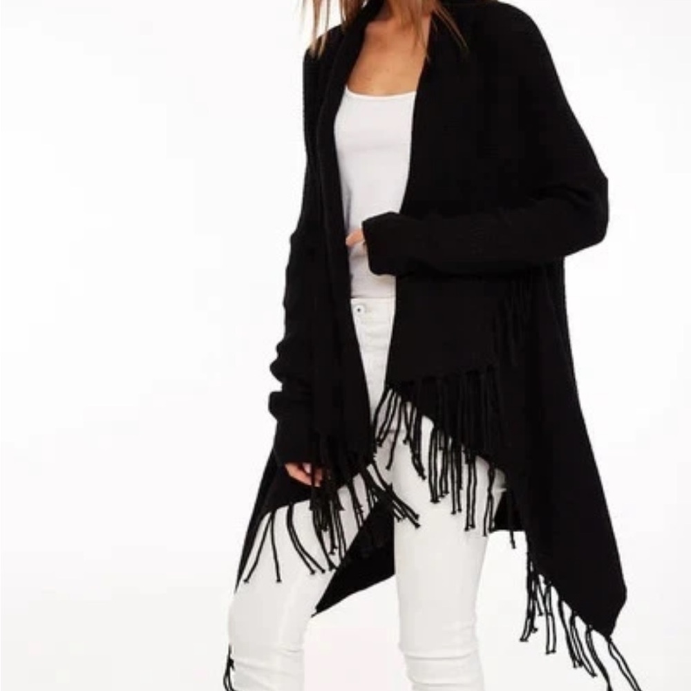 The Limited Classic Black Fringe Cardigan size large
